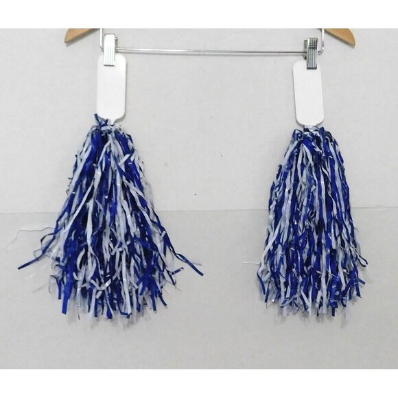 Dallas Cowboys Pom Poms Blue White Team Spirit Cheer Pair - Picture 3 of 3